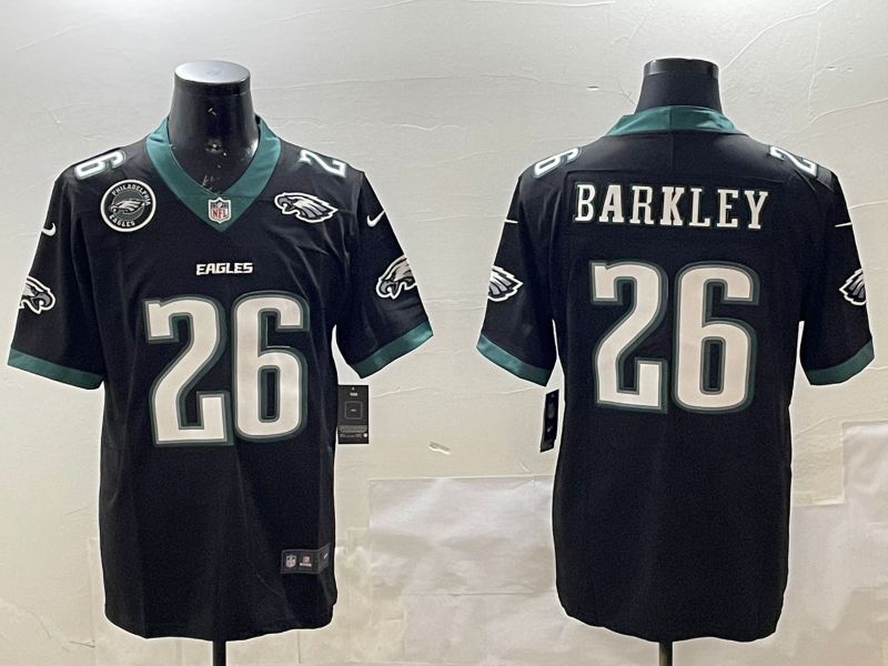 Men Philadelphia Eagles #26 Barkley Black Second generations 2025 Nike Vapor Limited NFL Jersey style 6